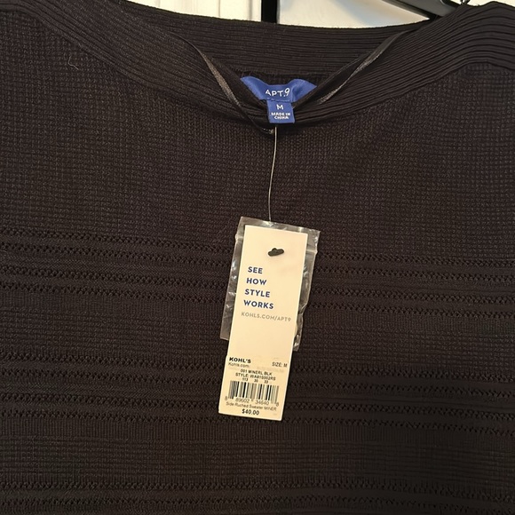 NWT Apt.9 Short Sleeve Sweater Shirt- Size M - Picture 8 of 15